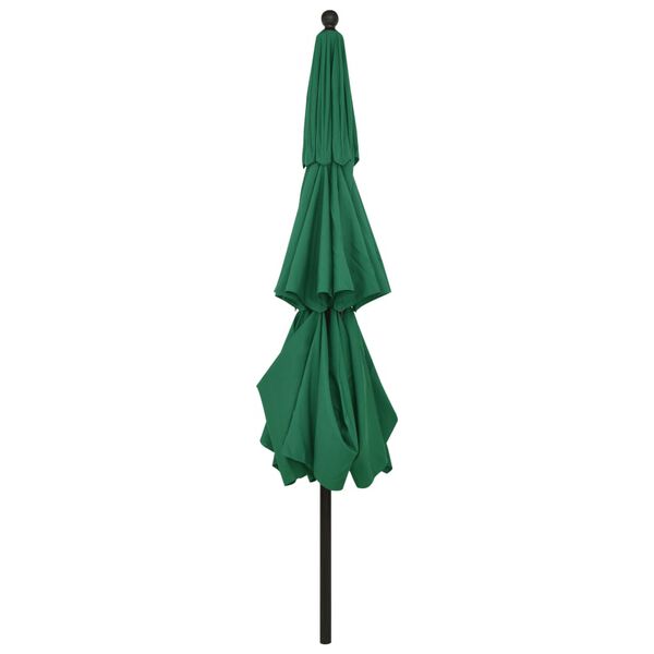 vidaXL Sonnenschirm mit Aluminium-Mast 3-lagig Gr&uuml;n 3,5 m