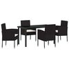 vidaXL Garten Essgruppe 5 stk. Schwarz Poly-Rattan