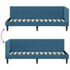 vidaXL Eckbettgestell mit Kopfteil Blau 80 cm x 200 cm Samt