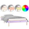 vidaXL Massivholzbett mit LEDs 75x190 cm