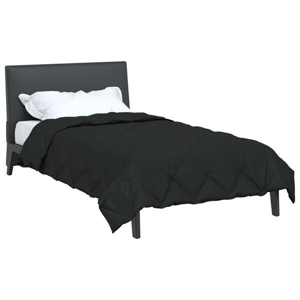 vidaXL Sommerdecke Schwarz 200 x 135 cm Mikrofaser