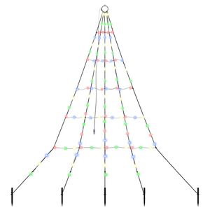 vidaXL LED-Weihnachtsbaum EKENAS 182 cm 112 LEDs Mehrfarbig Stahl