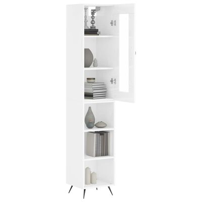 vidaXL Highboard Hochglanz-Weiß 34,5x34x180 cm Holzwerkstoff