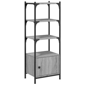 vidaXL B&uuml;cherregal 3 B&ouml;den Grau Sonoma 41x30x109,5 cm Holzwerkstoff