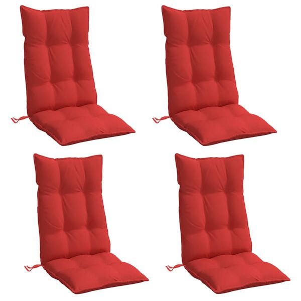 vidaXL Hochlehner-Auflagen 4 Stk. Rot Oxford-Gewebe