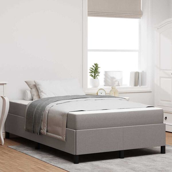 vidaXL Boxspringbett Taupe 120 x 200 cm Stoff