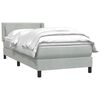 vidaXL Boxspringbett mit Matratze Hellgrau 80x220 cm Samt