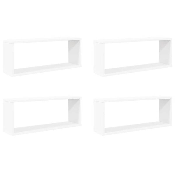 vidaXL W&uuml;rfelregale 4 Stk. Wei&szlig; 60x15x23 cm Holzwerkstoff
