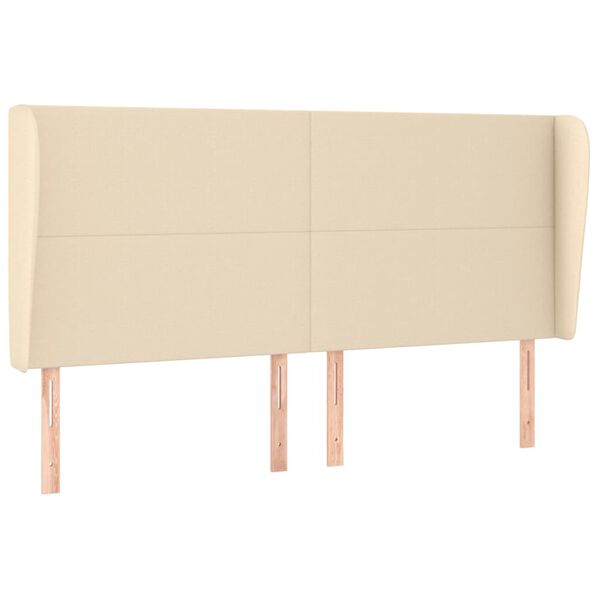 vidaXL Kopfteil mit Ohren Creme 203x23x118/128 cm Stoff