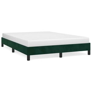 vidaXL Bettgestell ohne Matratze Dunkelgr&uuml;n 140x200 cm Samt
