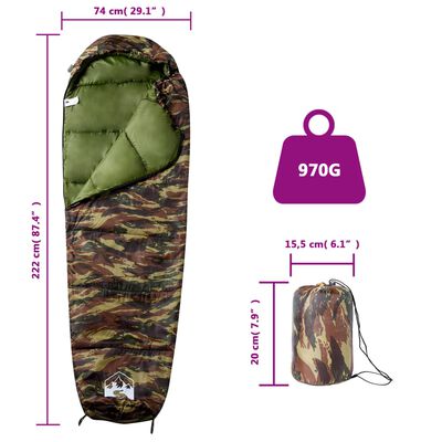 vidaXL Mumienschlafsack für Erwachsene Camping 3 Jahreszeiten