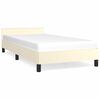 vidaXL Bettgestell mit Kopfteil ohne Matratze Creme 90x200 cm