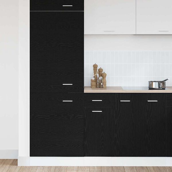 vidaXL H&auml;ngeschrank mit Regal Schwarz Eichen-Optik 30 x 46 x 81,5 cm
