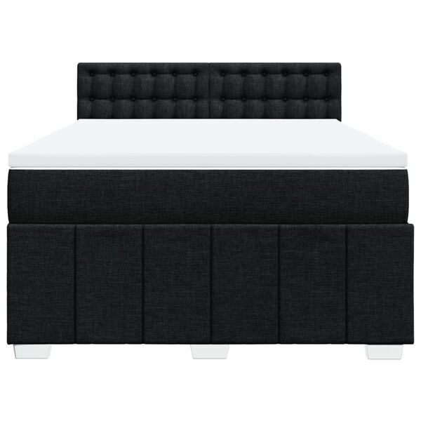 vidaXL Boxspringbett mit Matratze Schwarz 160x200 cm Stoff