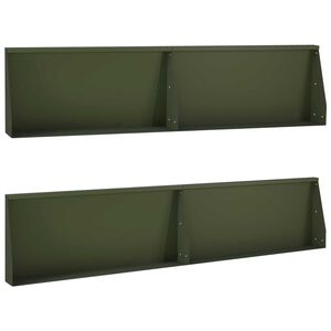 vidaXL St&uuml;tzmauer 4 stk. 100 x 12 x 30 cm Stahl Olivgr&uuml;n