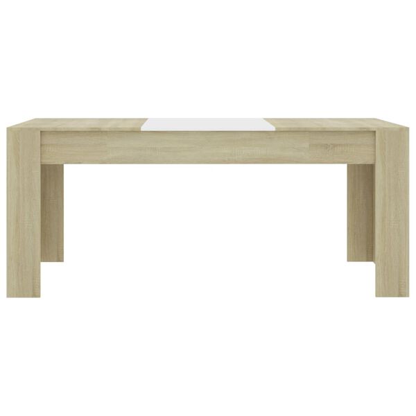 vidaXL Esstisch Wei&szlig; und Sonoma-Eiche 180x90x76 cm Holzwerkstoff