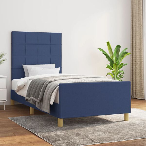 vidaXL Bettgestell ohne Matratze Blau 80x200 cm Stoff