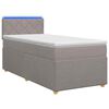 vidaXL Boxspringbett mit Matratze Taupe 100 x 200 cm Stoff