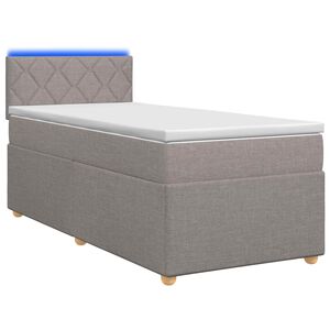 vidaXL Boxspringbett mit Matratze Taupe 100 x 200 cm Stoff