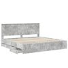 vidaXL Bettrahmen mit Kopfteil Beton Grau 200 x 200 cm Ingenieurs Holz