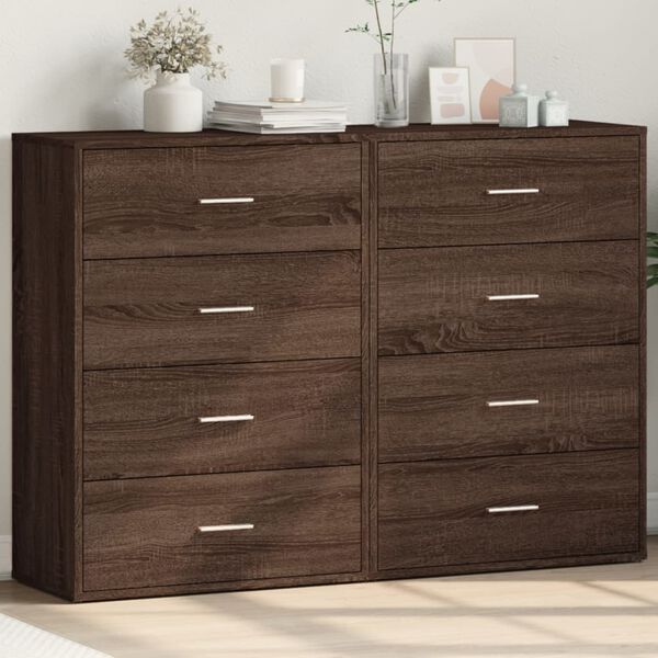 vidaXL Sideboards 2 Stk. Braun Eichen-Optik 60x31x84 cm Holzwerkstoff