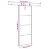vidaXL Schiebet&uuml;r mit Beschlag Schwarz 76x205 cm ESG-Glas