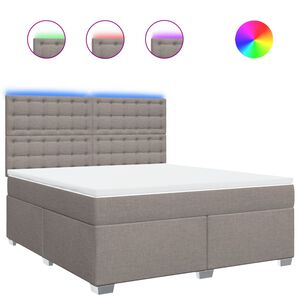 vidaXL Boxspringbett mit Matratze Taupe 180x200 cm Stoff