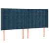 vidaXL Boxspringbett mit Matratze Dunkelblau 200x200 cm Samt