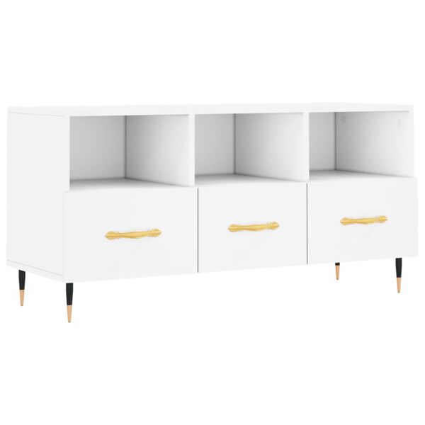 vidaXL TV-Schrank Weiß 102x36x50 cm Holzwerkstoff