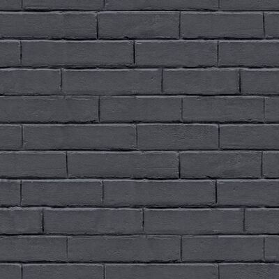 Noordwand Tapete Good Vibes Chalkboard Brick Wall Schwarz und Grau