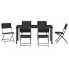 vidaXL Garten Essgruppe 7 pcs Schwarz Pulverbeschichteter Stahl