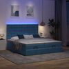 vidaXL Ottoman-Bett mit Matratzen & LED Dunkelblau 200x200 cm Samt