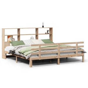 vidaXL Massivholzbett mit Regal ohne Matratze 180x200 cm Kiefer