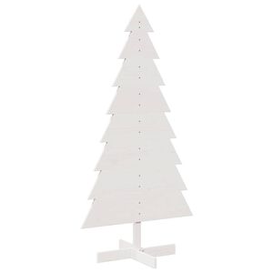 vidaXL Weihnachtsbaum zum Schm&uuml;cken Wei&szlig; 150 cm Massivholz Kiefer