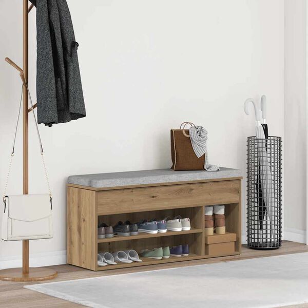 vidaXL Schuhbank Artisan-Eiche 102x30,5x45 cm Holzwerkstoff