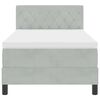 vidaXL LED Boxspringbett mit Matratze Hellgrau 90 x 190 cm Samt