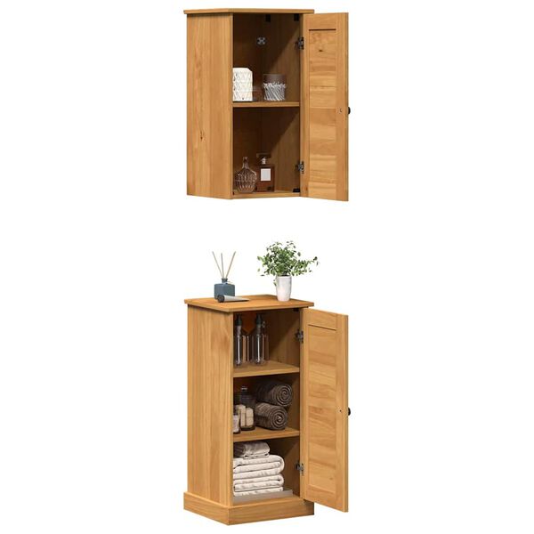 vidaXL Badezimmerm&ouml;bel-Set mit Regal VIGO 2 pcs Braun und Honigbraun