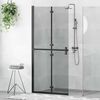 vidaXL Walk-in Duschwand Schwarz 90 x 6,5 x 190 cm