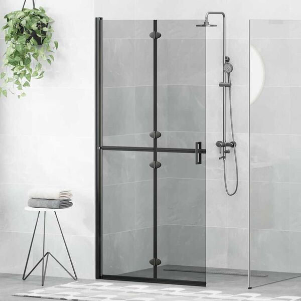 vidaXL Walk-in Duschwand Schwarz 90 x 6,5 x 190 cm