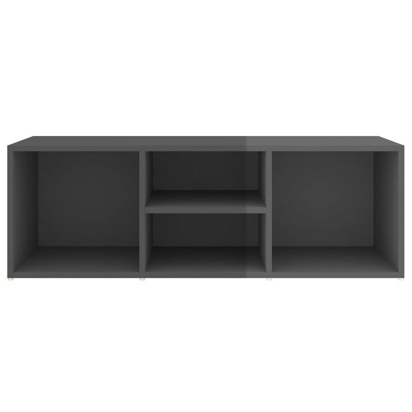 vidaXL Schuhbank Hochglanz-Grau 105x35x35 cm Holzwerkstoff