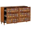 vidaXL Sideboard 2 pcs Walnuss 60 x 33 x 75 cm Massivholz Mango