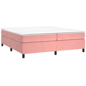 vidaXL Boxspringbett mit Matratze Rosa 200x200 cm Samt