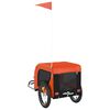 vidaXL Fahrradanh&auml;nger Hunde Orange und Schwarz Oxford-Gewebe & Eisen