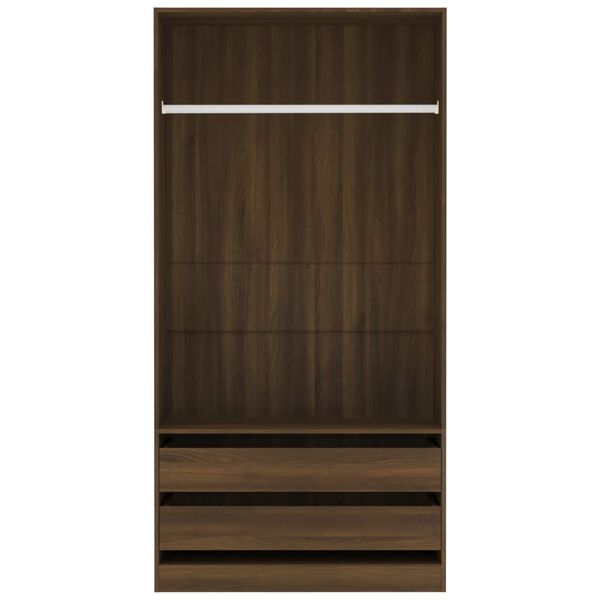 vidaXL Kleiderschrank Braun Eiche-Optik 100x50x200 cm Holzwerkstoff