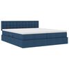 vidaXL Bett mit LED-Lichtleisten mit Kopfteil Blau 180 x 200 cm Stoff