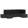 vidaXL Gartensofa-set mit Kissen 6 pcs Schwarz Poly-Rattan