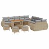 vidaXL Gartensofa-set 14 stk. Beige Poly-Rattan