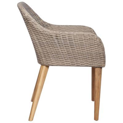 vidaXL 7-tlg. Garten-Essgruppe Poly Rattan Braun