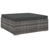 vidaXL Modular-Fu&szlig;hocker 1 Stk. + Auflagen Poly Rattan Grau