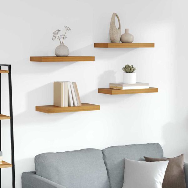 vidaXL Wandregal Wandmontiert 4 pcs Braun 50 x 23 x 4 cm Holzwerkstoff